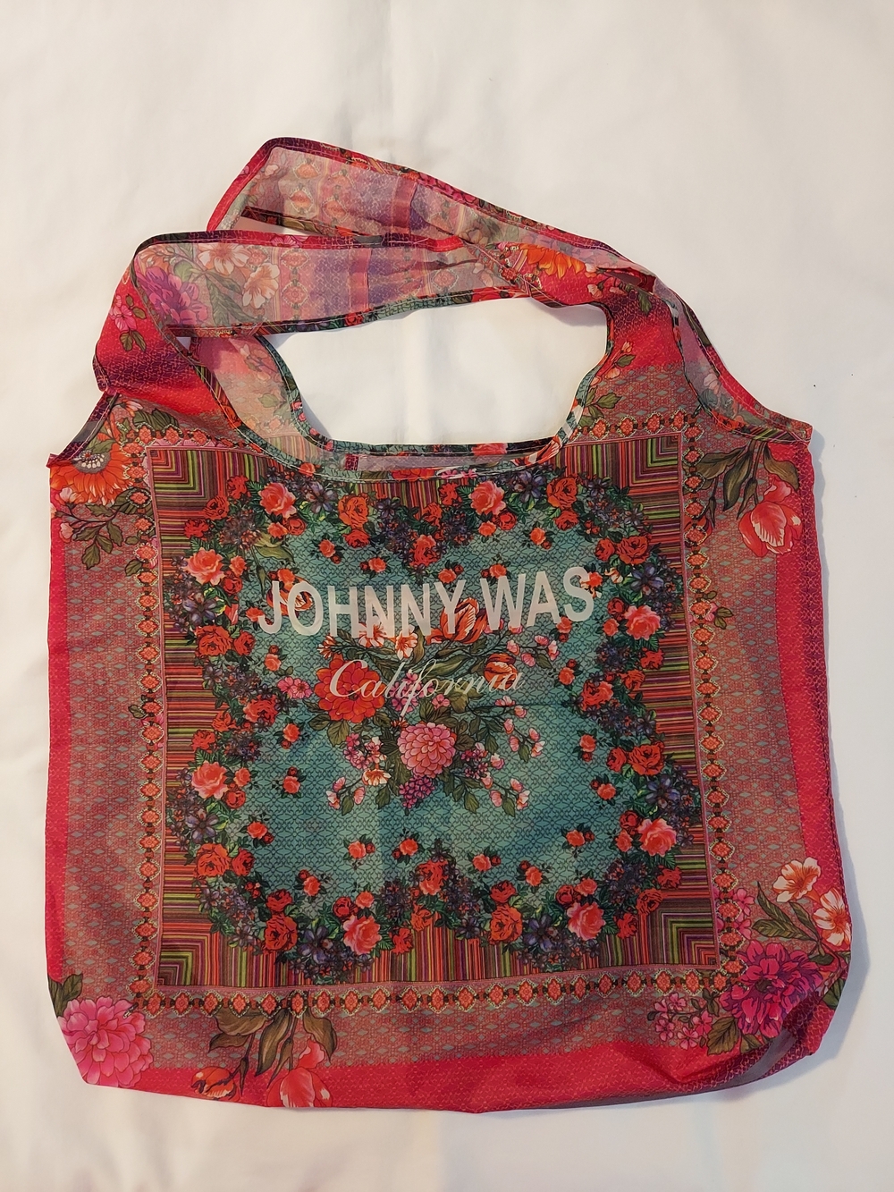 Johnny Was California Reusable Floral Nylon Tote Bag – Packable & Boho
